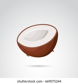Coconut icon isolated on white background. Vector art.