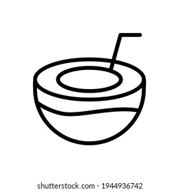 coconut icon  line style vector for your design element