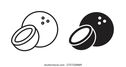 Coconut icon line vector illustration in solid color design