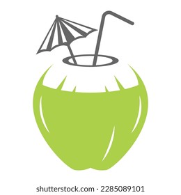 Coconut icon logo design illustration
