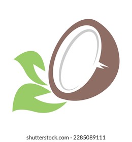 Coconut icon logo design illustration