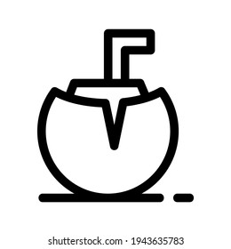 coconut icon or logo isolated sign symbol vector illustration - high quality black style vector icons
