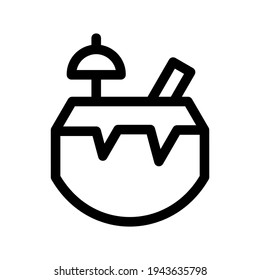 coconut icon or logo isolated sign symbol vector illustration - high quality black style vector icons
