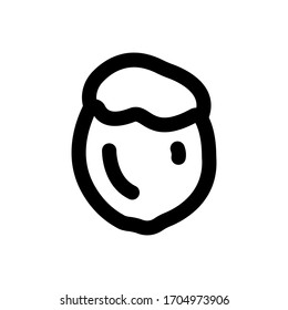 Icono de coco en fondo blanco