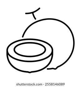 Coconut icon outline Fruit isolate illustration vector