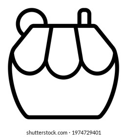 Coconut icon with outline style and pixel perfect base. Suitable for website design, logo, app and UI. Based on the size of the icon in general, so it can be reduced.