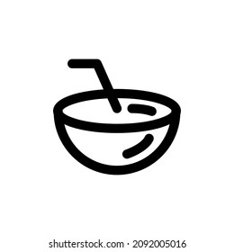 coconut icon with outline style vector for your web design