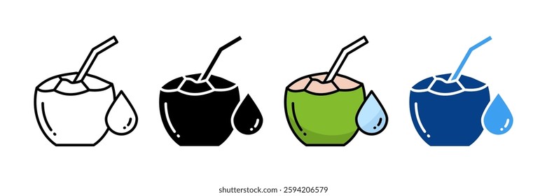 Coconut Icon Set Multiple Style Collection