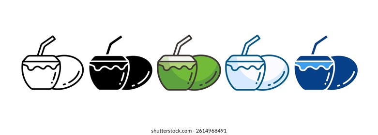 Coconut Icon Set Multiple Style Collection