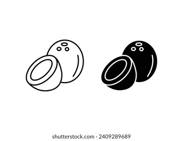 Coconut icon set. vector illustration