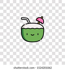 coconut icon sign and symbol. coconut color icon for website design and mobile app development. Simple Element from tropical collection for mobile concept and web apps icon.