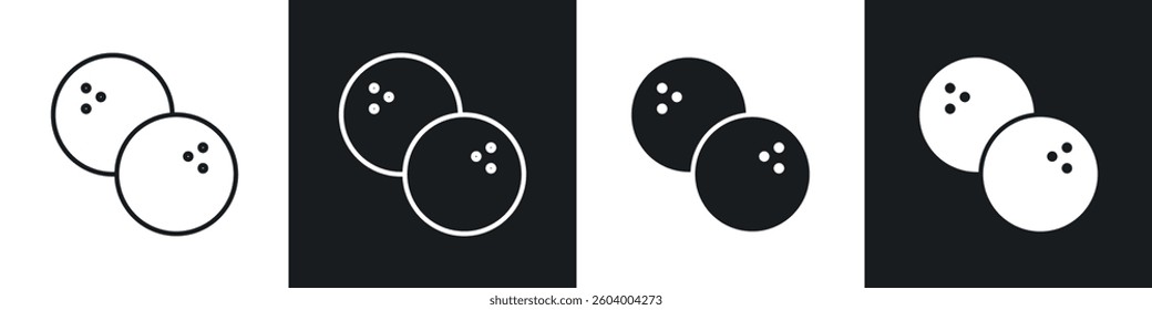 Coconut icon symbol collection on white background.