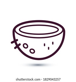 Coconut icon thin line for web and mobile, modern minimalist flat design. Eps 10 vector illustration.