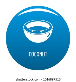 Coconut icon vector blue circle isolated on white background 
