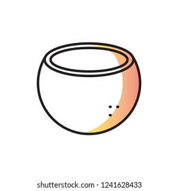 coconut icon vector design with sadow style. nut and bean icon