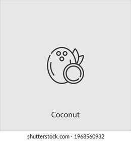 coconut icon vector icon.Editable stroke.linear style sign for use web design and mobile apps,logo.Symbol illustration.Pixel vector graphics - Vector