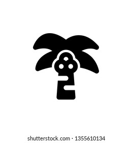 Coconut Icon Vector Illustration in Glyph Style for Any Purpose