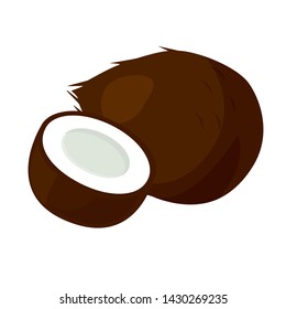 Coconut icon. Vector illustration
Vector image of coconut on a white background. High quality and realistic