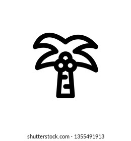 Coconut Icon Vector Illustration in Line Style for Any Purpose