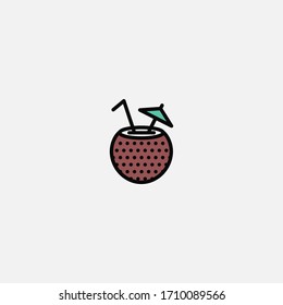 coconut icon vector illustrator sign