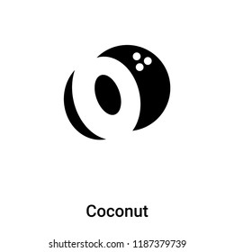 Coconut icon vector isolated on white background, logo concept of Coconut sign on transparent background, filled black symbol