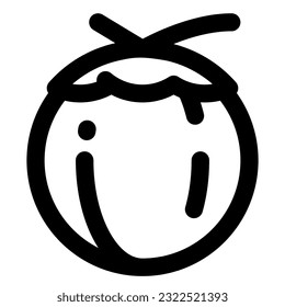 Coconut icon vector lineal black outline coconut illustration fruits vector icon coconut for app food icon for healthy and vegetarian food for kids icon vector coconut fruit