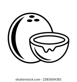 Coconut icon vector on trendy design