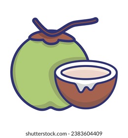 Coconut icon vector on trendy design
