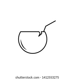 coconut icon vector on white background, coconut trendy filled icons from Fruits and vegetables collection, coconut simple element illustration