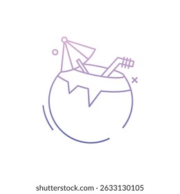 Icono de coco Vector ilustración de stock