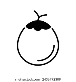coconut icon with white background vector stock illustration
