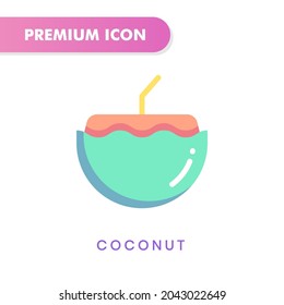 icono de coco para tu diseño de sitio web, logotipo, aplicación, interfaz de usuario. Ilustración gráfica vectorial y trazo editable. diseño plano de icono de coco.