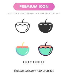 coconut icon for your website design, logo, app, UI. Vector graphics illustration and editable stroke.