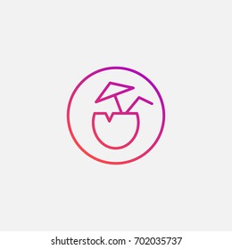 Coconut icon.gradient illustration isolated vector sign symbol