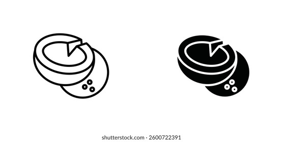 Coconut icons set for apps and web ui designs. simple isolated graphics.