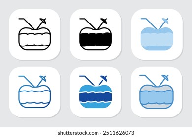 coconut icons with various design styles