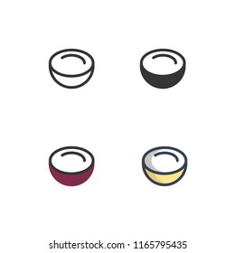 coconut icons vector with different style