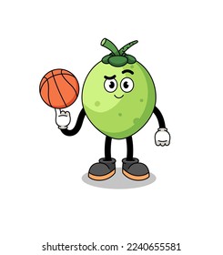 coconut illustration as a basketball player , character design