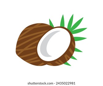 coconut illustration for coloring book template, coconut for kids worksheet printable
