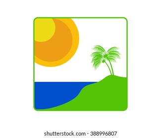 coconut island image icon vector