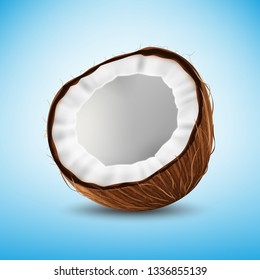 Coconut isolated on blue background