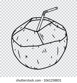 Coconut isolated on a transparent background