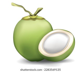 Coconut isolated on white background.