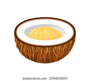Coconut, Coconut isolated on white, Half Coconut