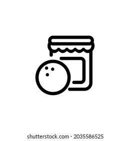 Coconut Jam Fruit Vegetable Food Monoline Symbol Icon Logo for Graphic Design UI UX and Website