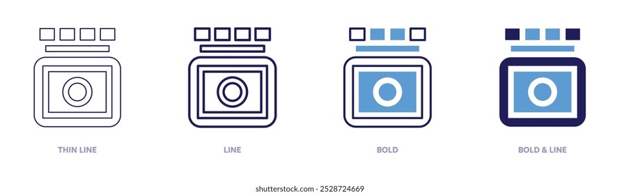Coconut jam icon in 4 different styles. Thin Line, Line, Bold, and Bold Line. Duotone style. Editable stroke.