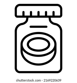 Coconut jar icon outline vector. Natural cream. Cosmetic coco