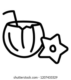 Coconut juice for beach drink also called tropical juice 
