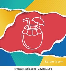 coconut juice line icon