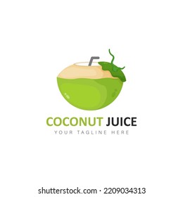 Coconut juice logo design illustration